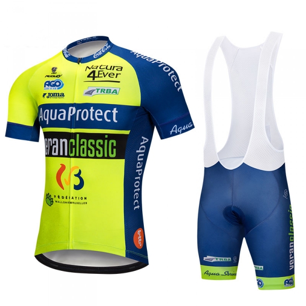 2018 Maillot Aquaproject Tirantes Mangas Cortas Verde Amarillo